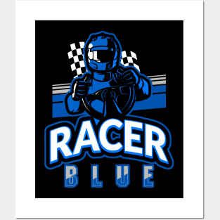 Racer Blue Retro Posters and Art